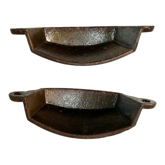 Lot (2) Vintage Eastlake Bin Pull Cup Drawer Ornate Antique Hardware Victorian - Picture 4 of 10